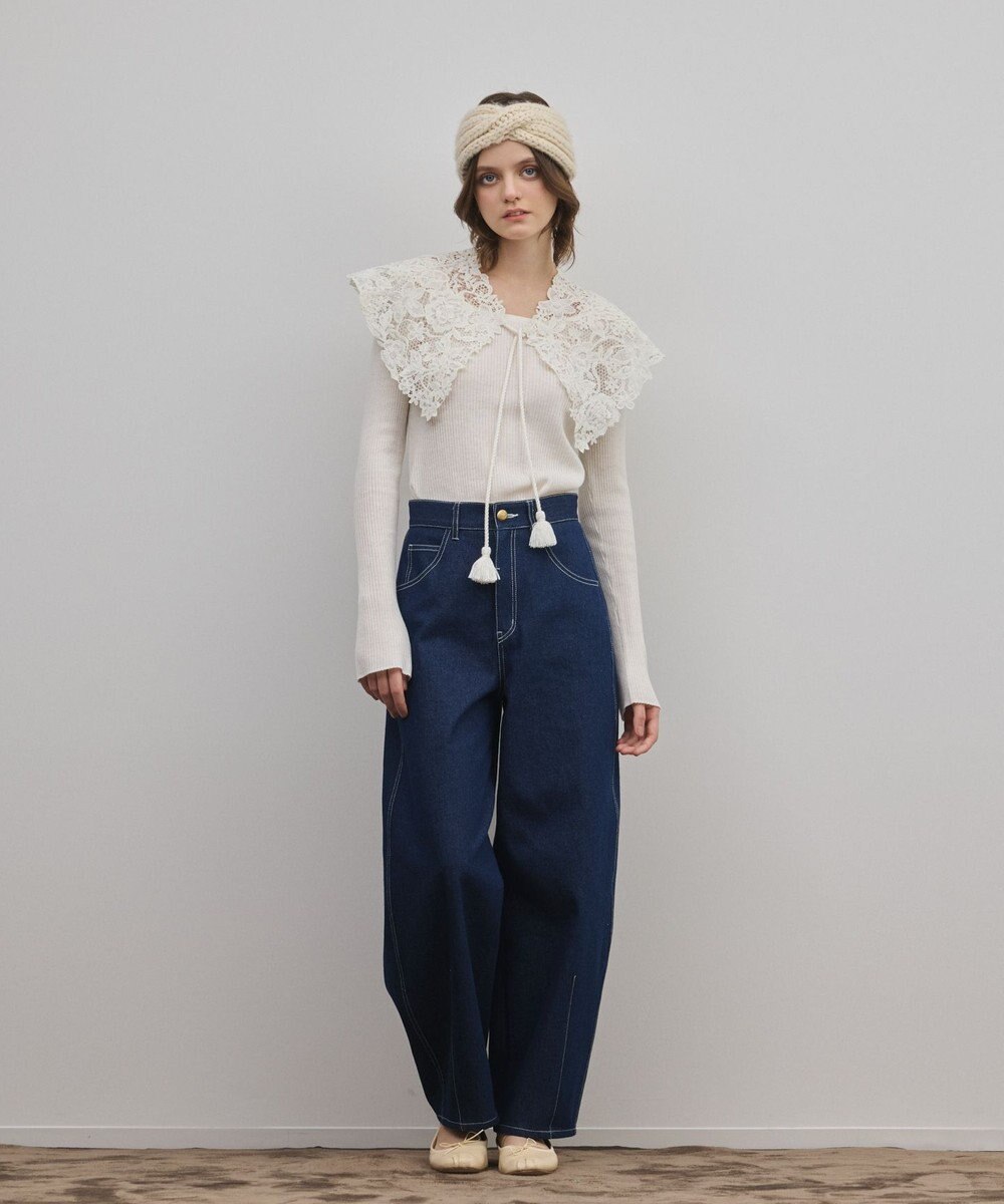 GRACE CONTINENTAL タッセル付レースカラー 