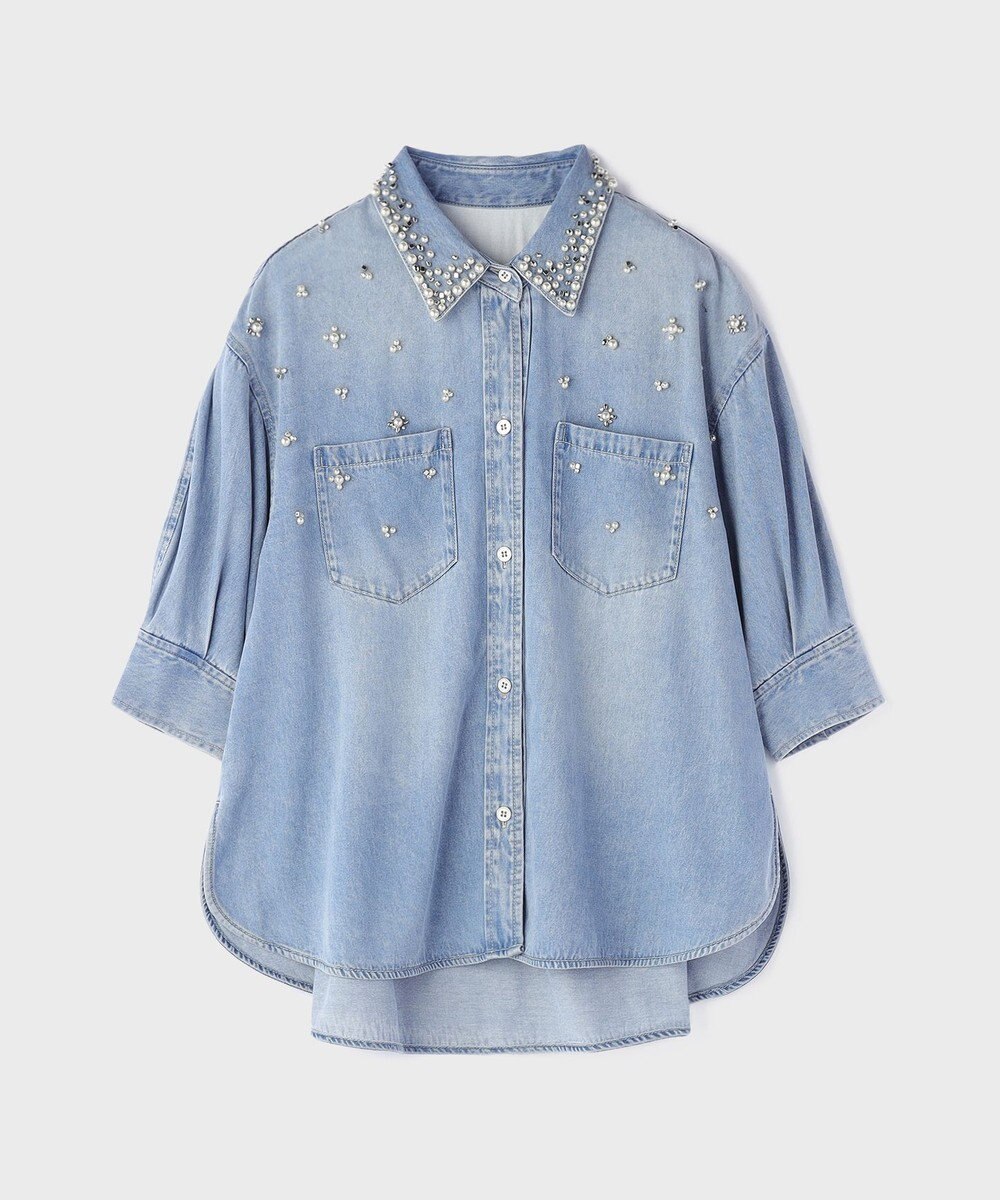 GRACE CONTINENTAL デニムハーフスリーブシャツ 