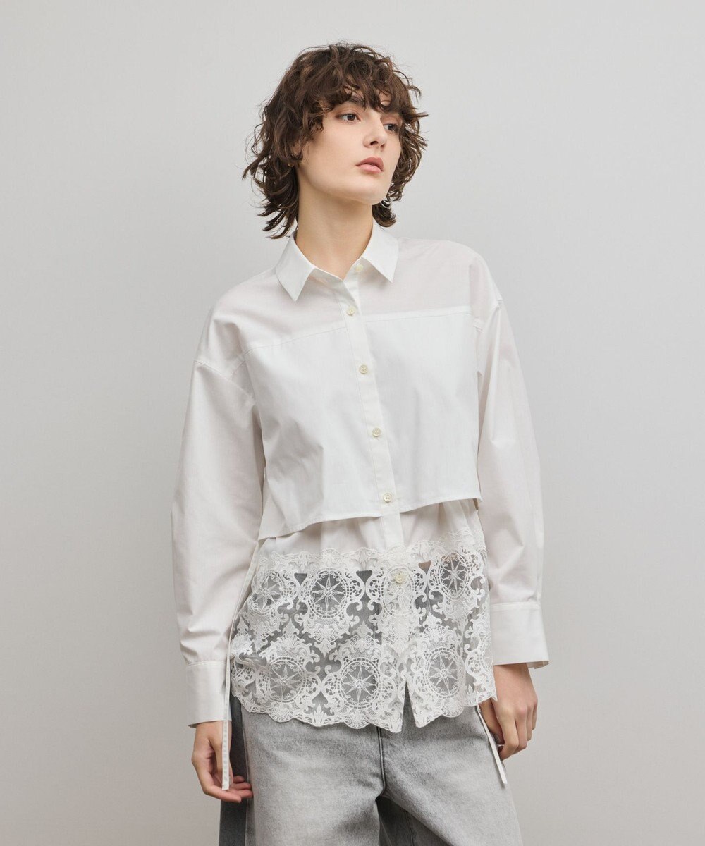 GRACE CONTINENTAL レースティアードシャツ 