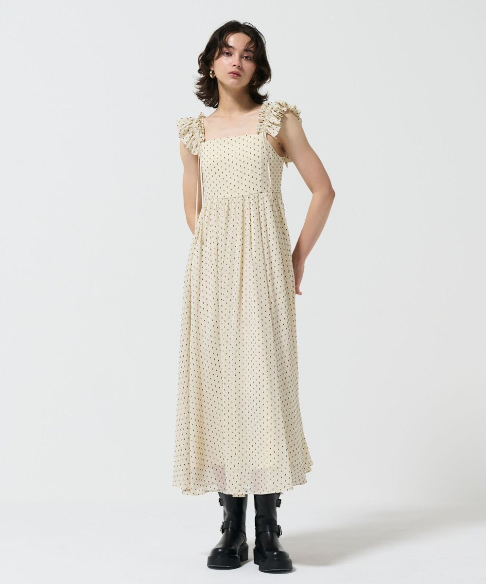 GRACE CONTINENTAL ドットジャガードノースリーブワンピース 