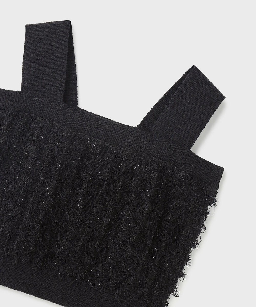 GRACE CONTINENTAL フリンジニットベアトップ 