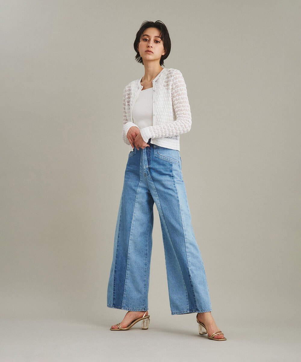 GRACE CONTINENTAL 切替ワイドデニムパンツ