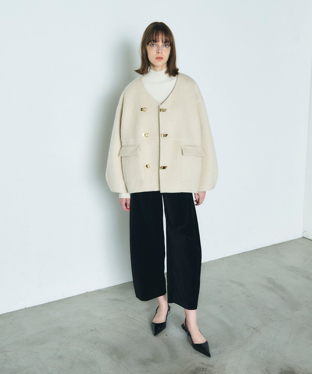 美品◆AcneStudios アクネ ビッグシルエット ツィード ボア ブルゾン