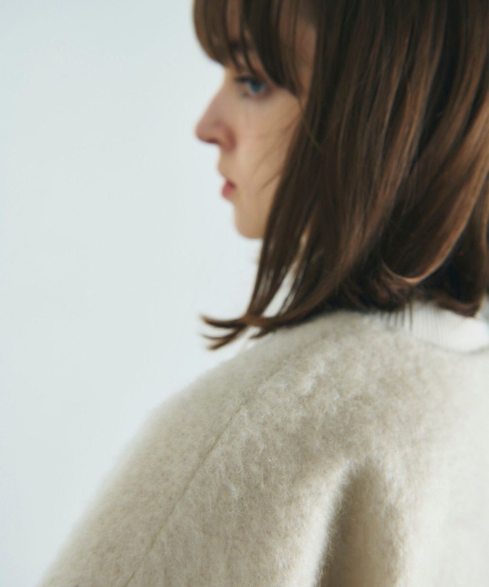 GRACE CONTINENTAL ノーカラーシャギーコート 