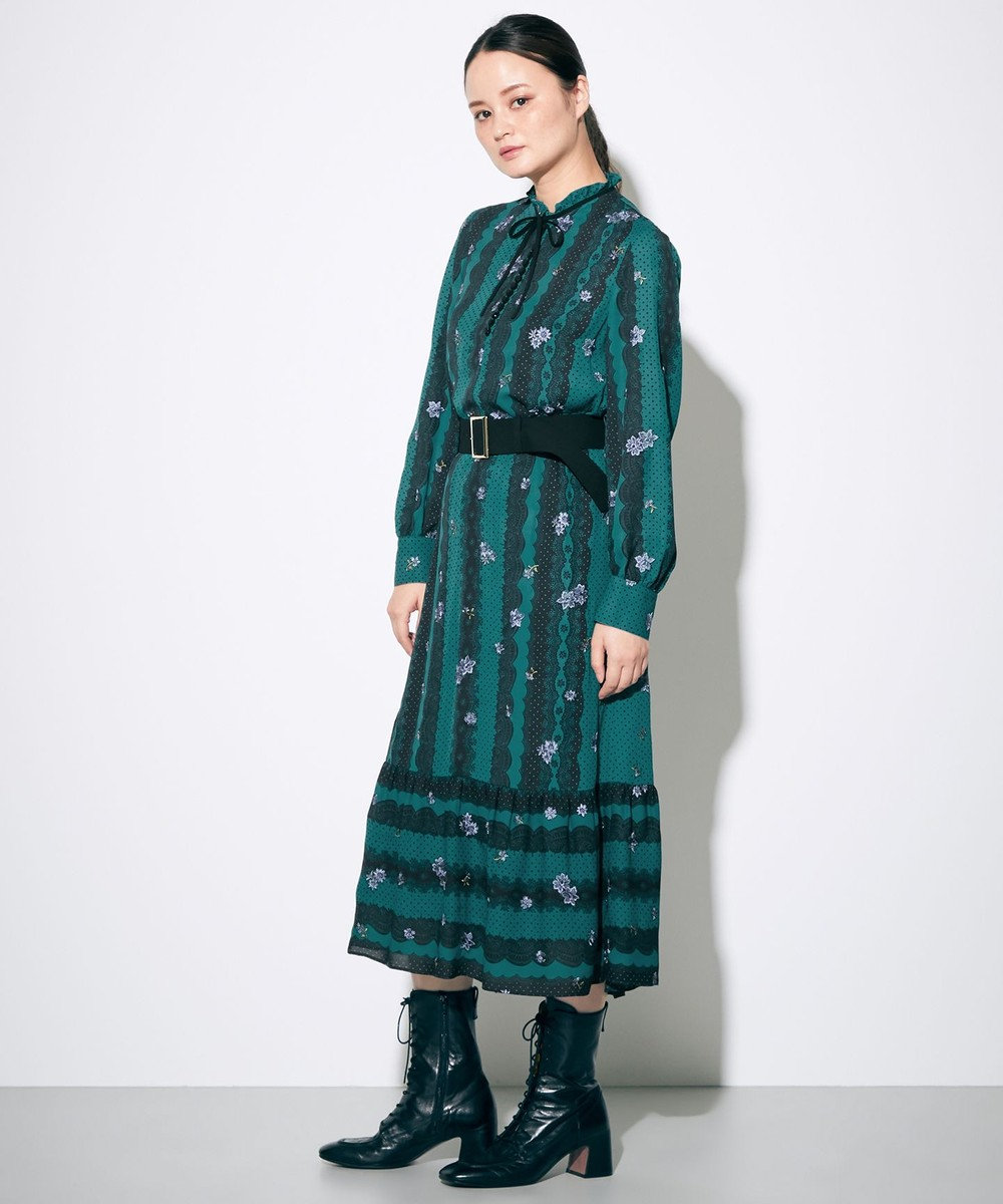 レースプリント刺繍ワンピース / GRACE CONTINENTAL | GRACE レースプリント刺繍ワンピース / GRACE CONTINENTAL | GRACE