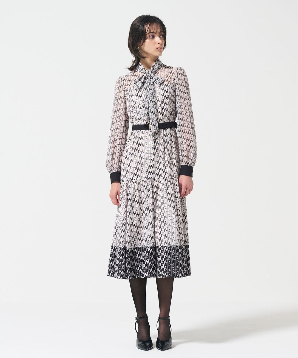 GRACE CONTINENTAL モノグラムプリントレイヤードワンピース