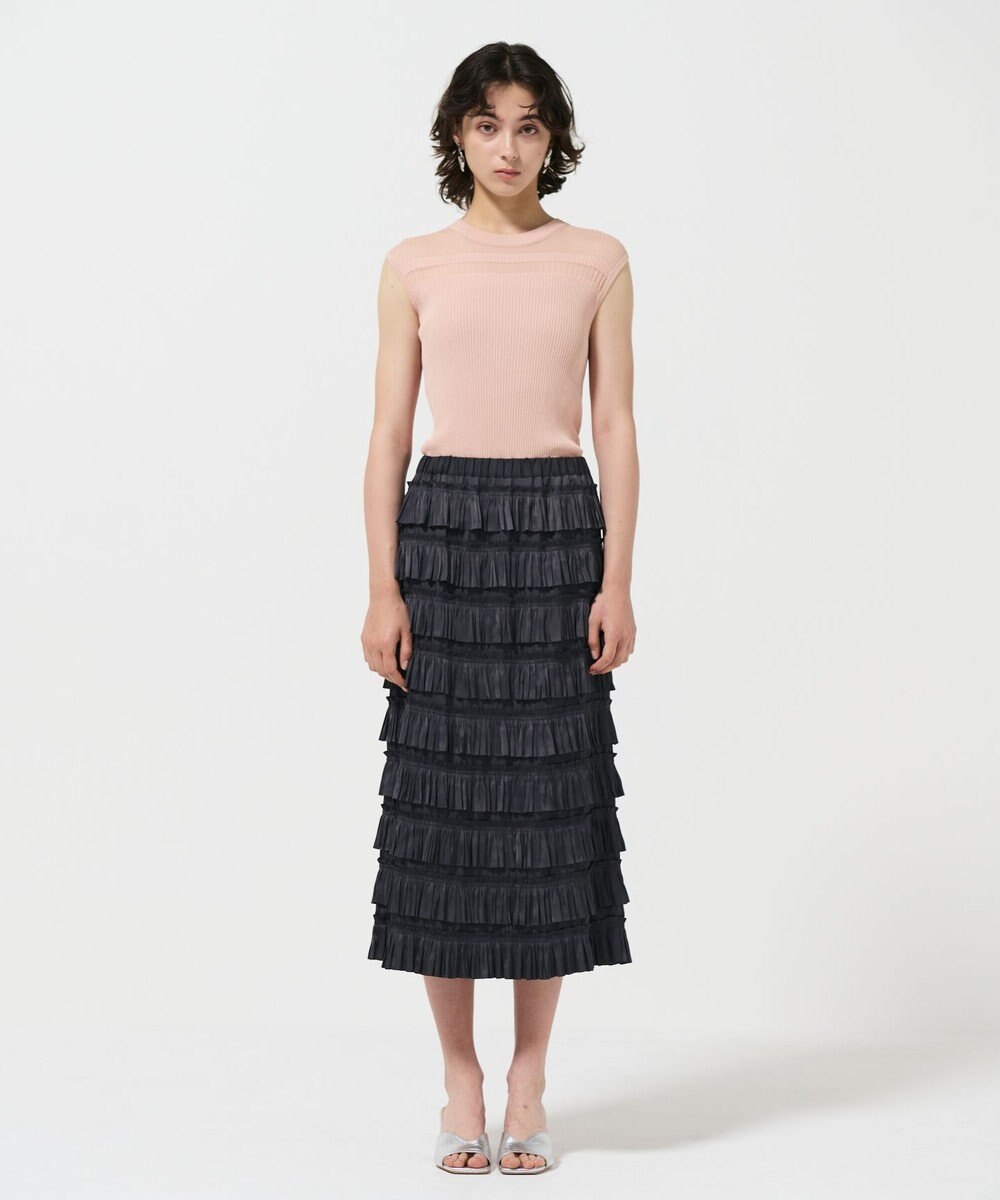 GRACE CONTINENTAL リブシアーニットトップ 