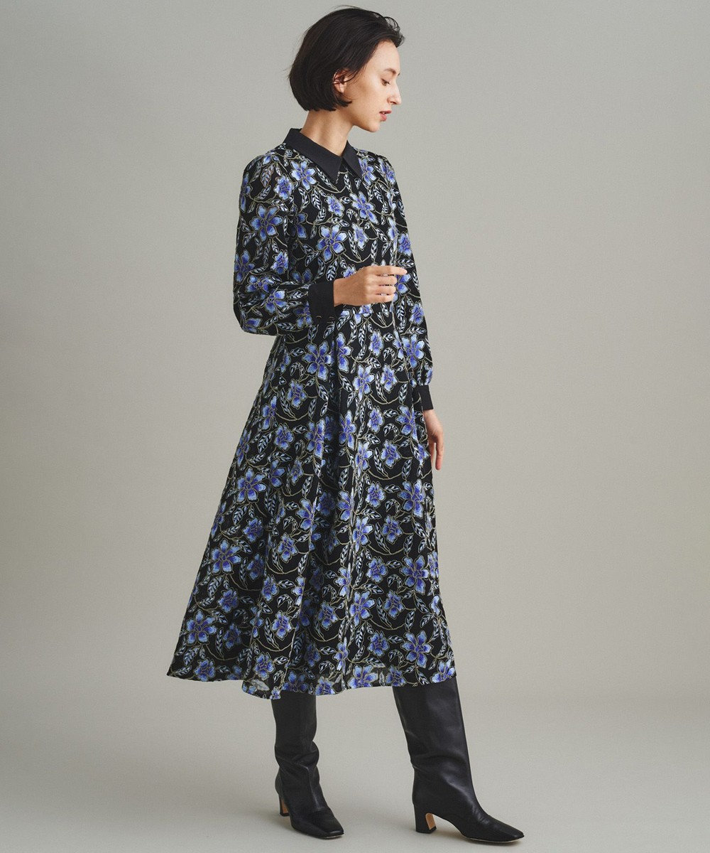 GRACE CONTINENTAL レース刺繍タックワンピース