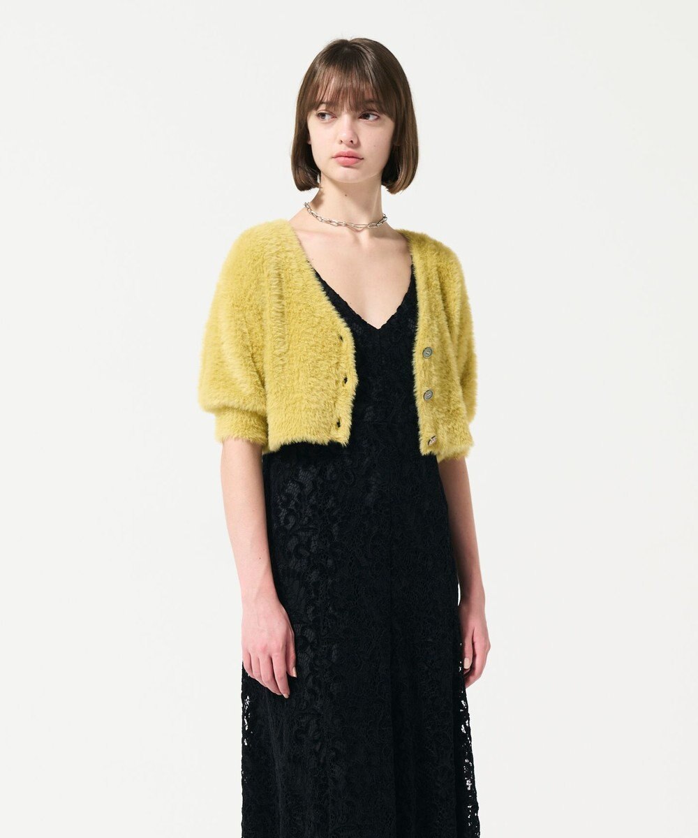 GRACE CONTINENTAL フェザースリーブニットカーディガン 