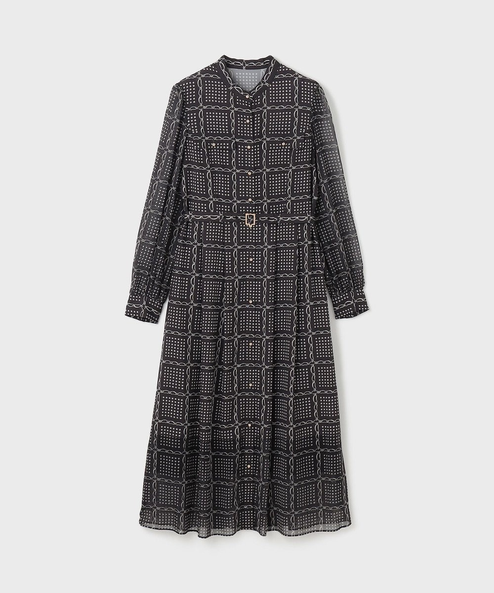 GRACE CONTINENTAL チェーンチェックプリントワンピース