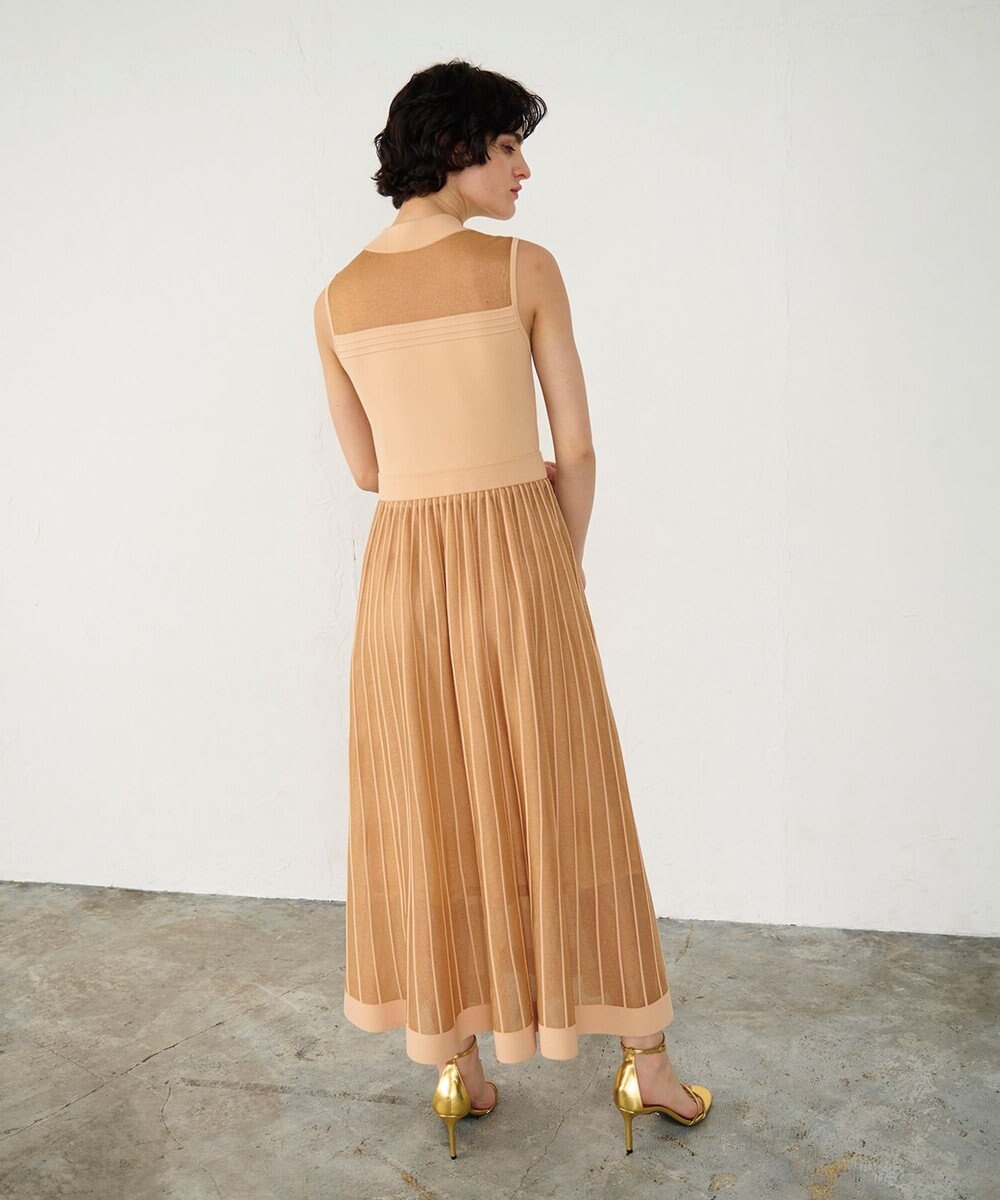 GRACE CONTINENTAL ラメシアープリーツニットワンピース 