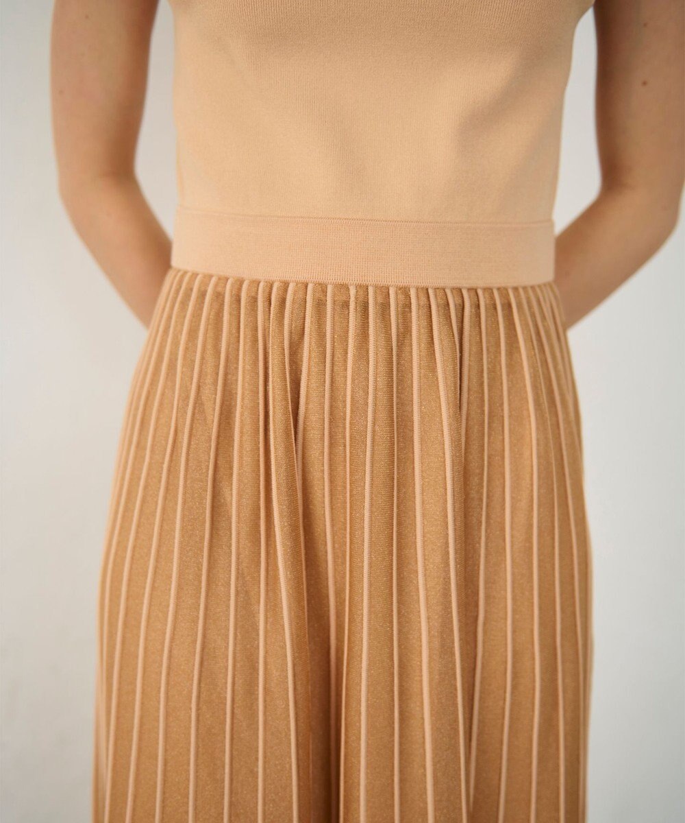 GRACE CONTINENTAL ラメシアープリーツニットワンピース