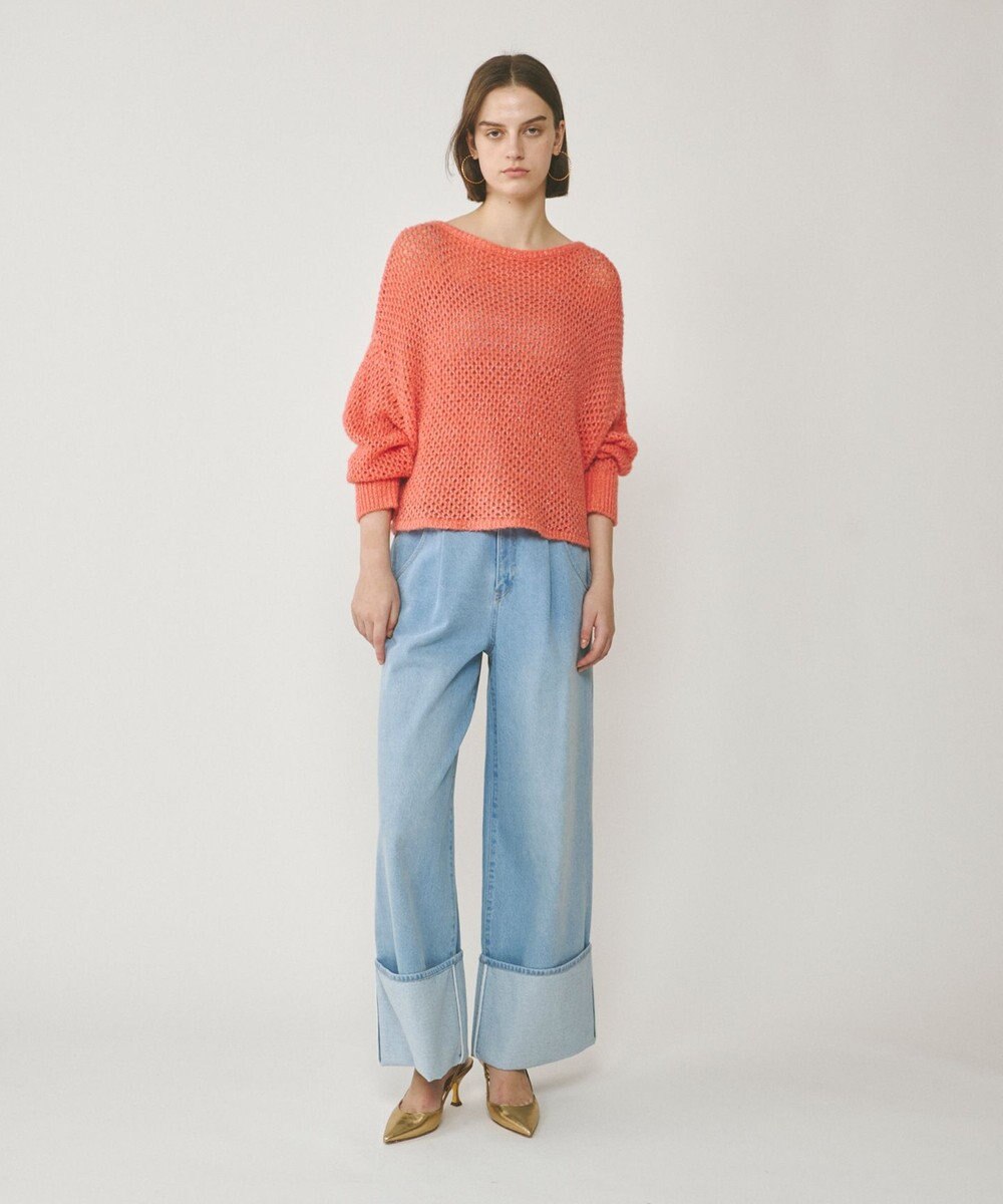 GRACE CONTINENTAL スパンメッシュニットトップ 