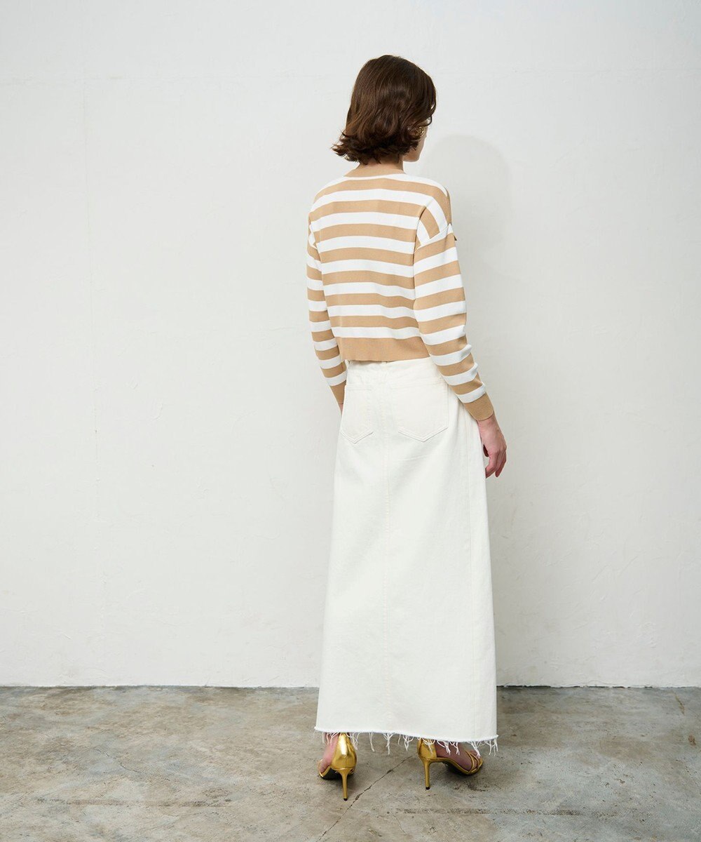 GRACE CONTINENTAL ニットボーダーカーディガン 