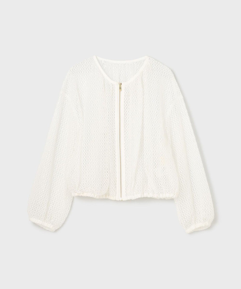 新品[グレースコンチネンタル25SS メッシュギャザーブルゾン　ホワイト　38 新品[グレースコンチネンタル25SS メッシュギャザーブルゾン