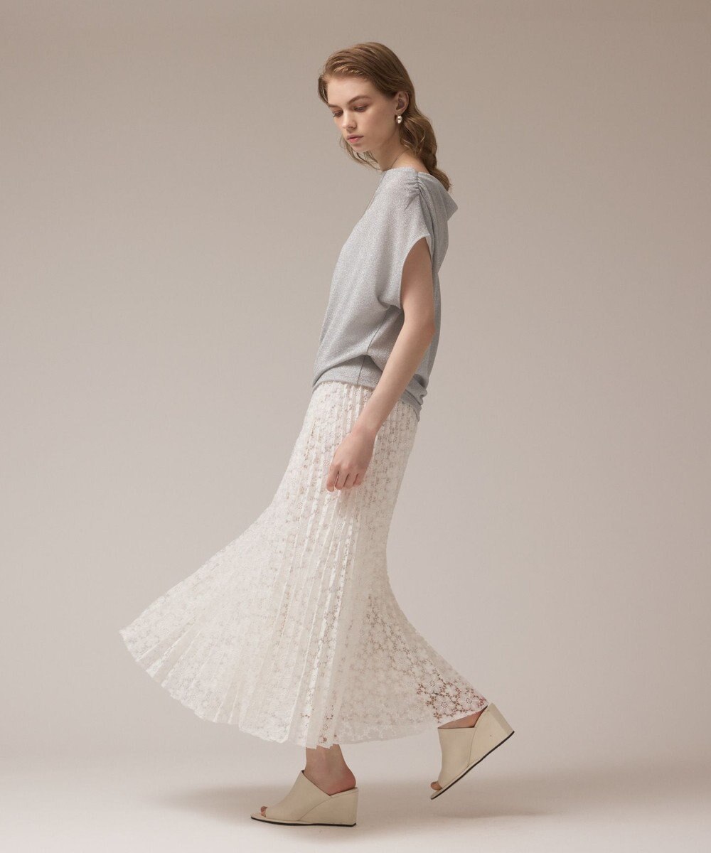 GRACE CONTINENTAL ラメドレープカットトップ 