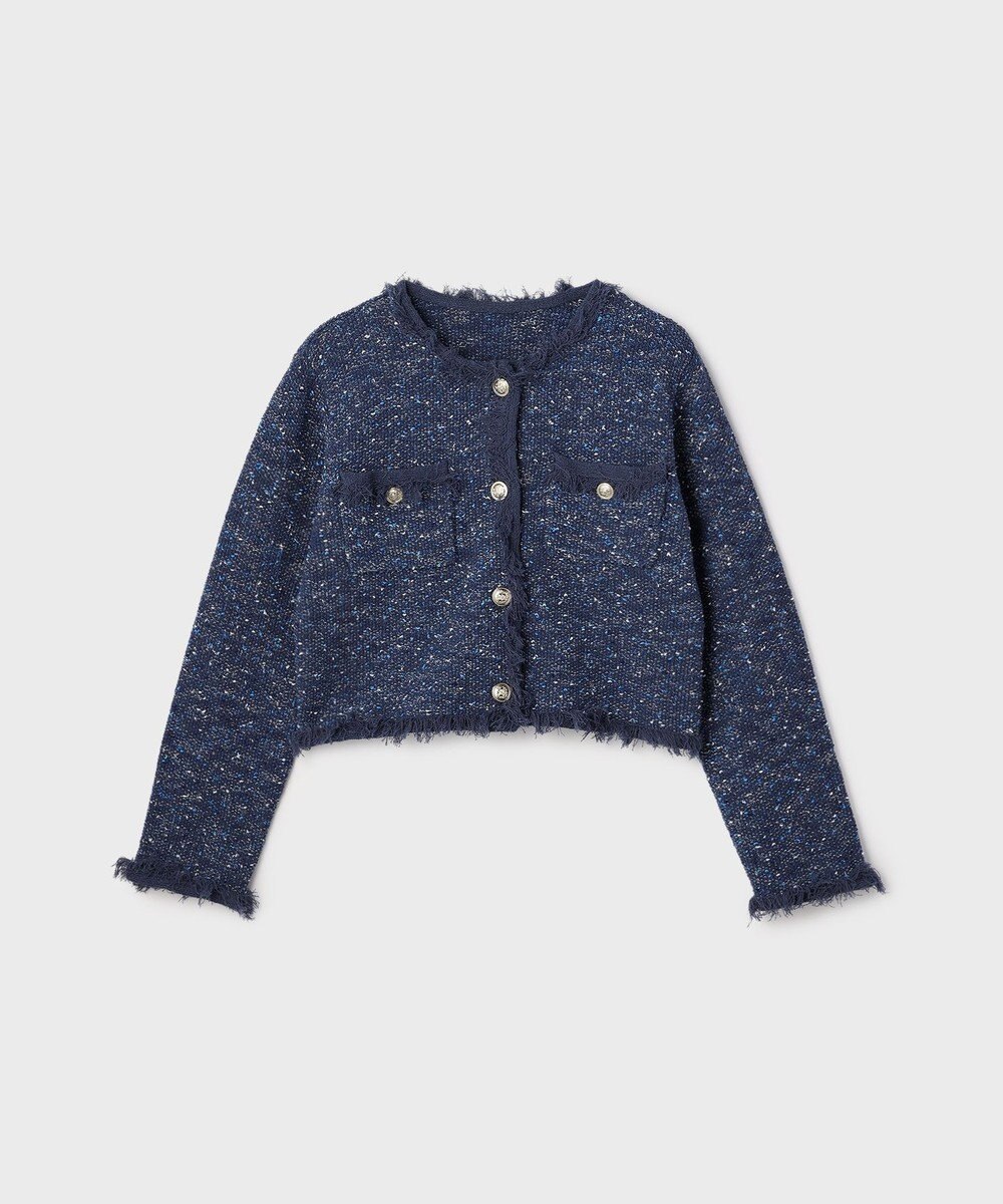 GRACE CONTINENTAL ツイードニットカーディガン 