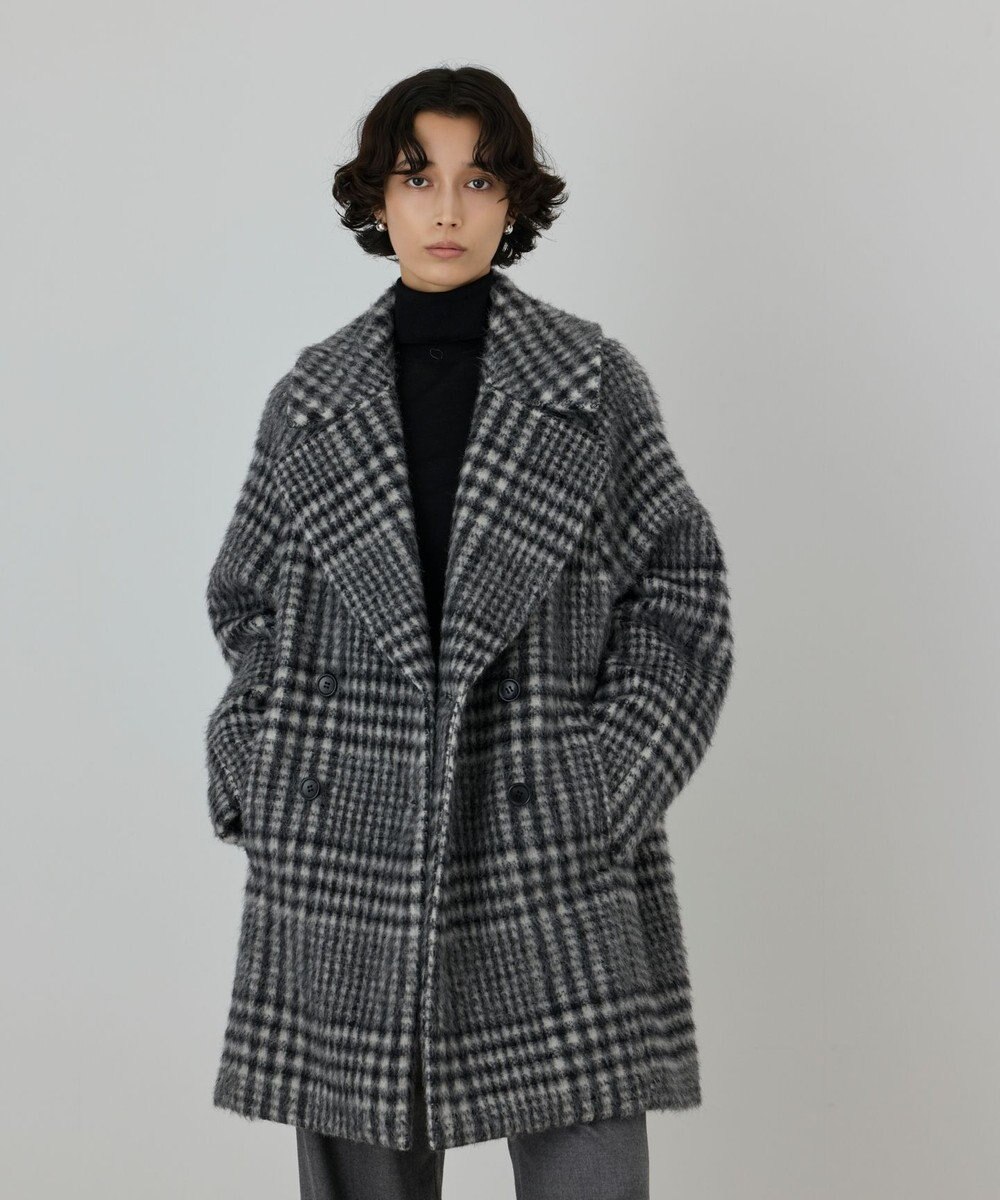 GRACE CONTINENTAL シャギーチェックコート 