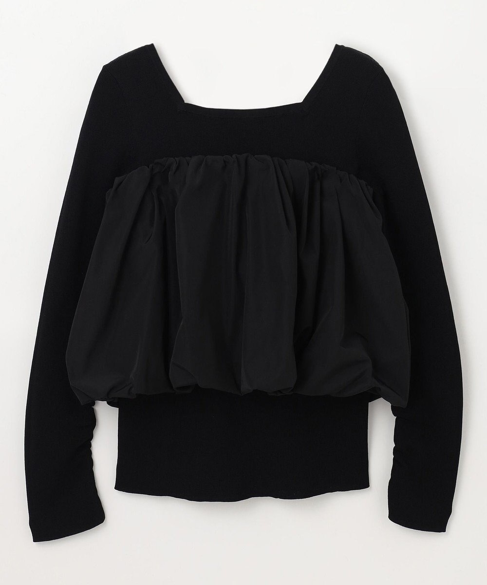 GRACE CONTINENTAL タフタケープ付ニットトップ 