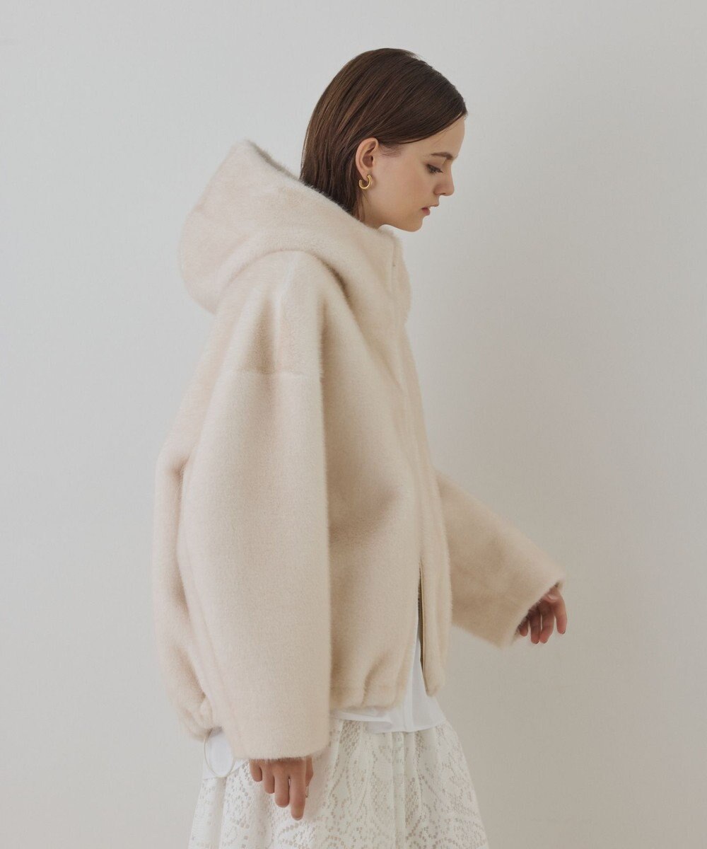 GRACE CONTINENTAL フェイクミンクフードジャケット 