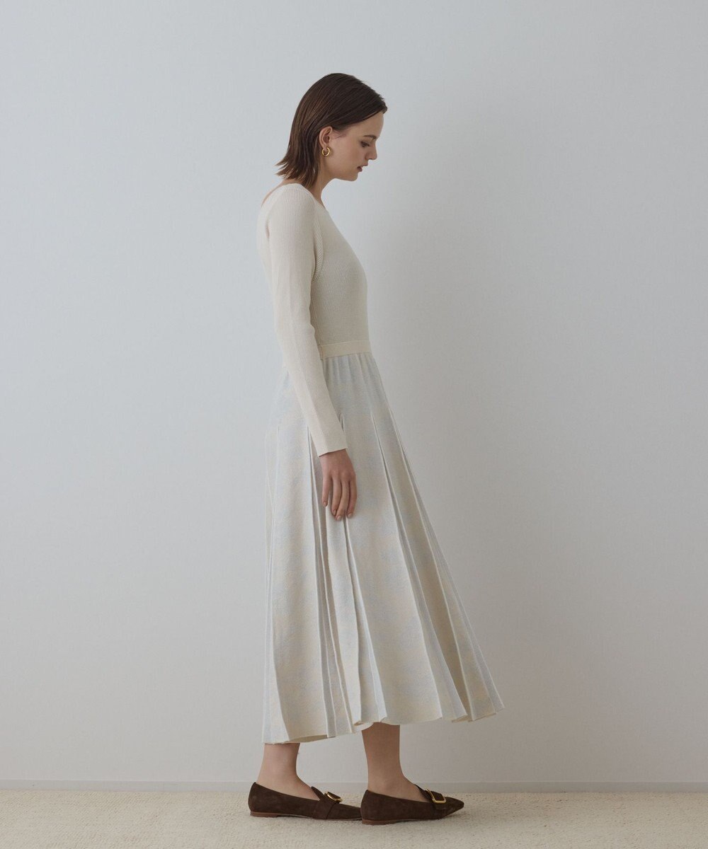 GRACE CONTINENTAL ラメモールニットジャガードワンピース 