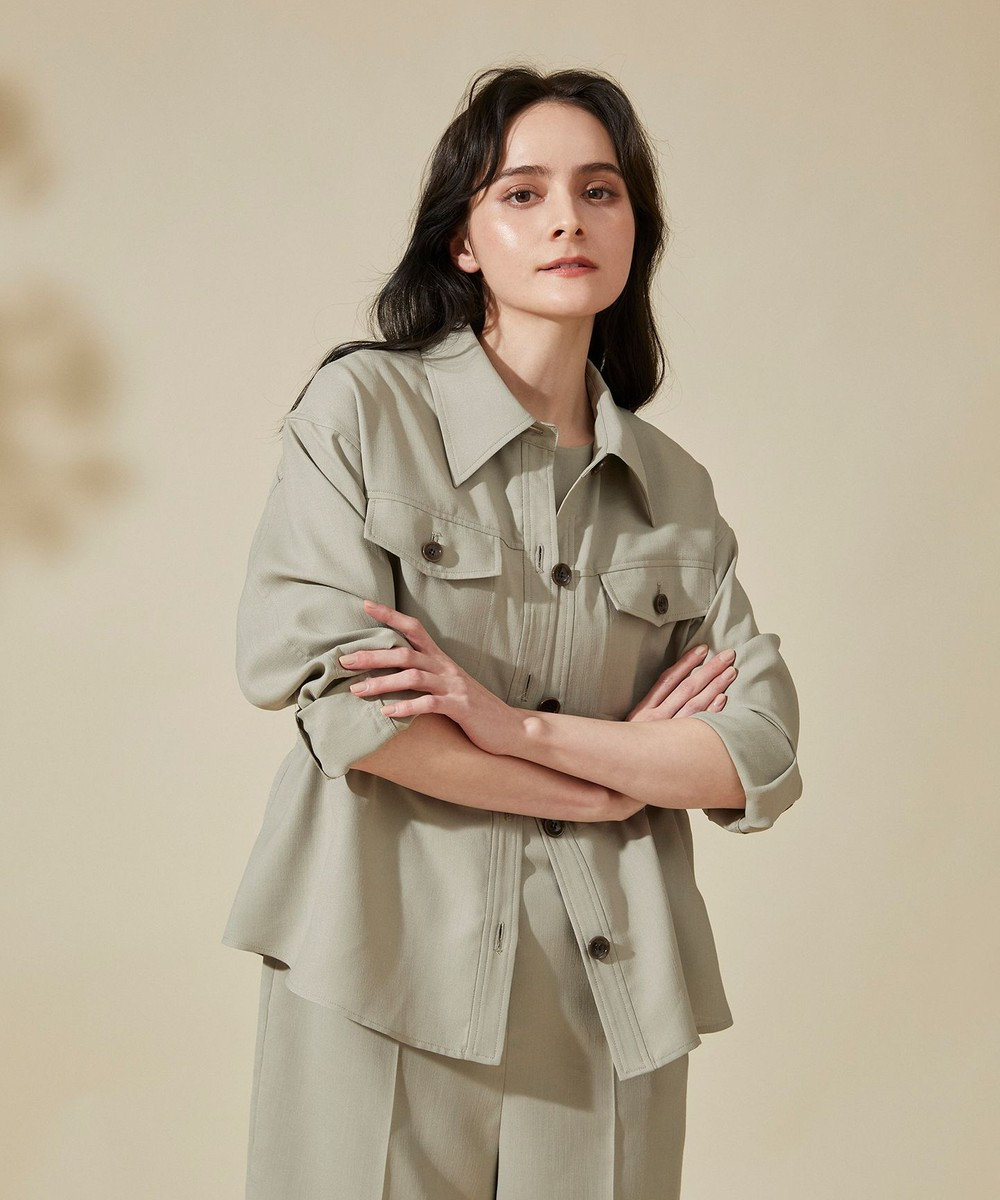 リネンタッチシャツジャケット Grace Continental Grace Continental グレースコンチネンタル 通販 リネンタッチシャツジャケット Grace Continental Grace Continental グレースコンチネンタル 通販