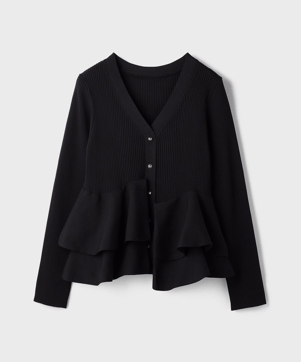 GRACE CONTINENTAL ペプラムニットカーディガン 