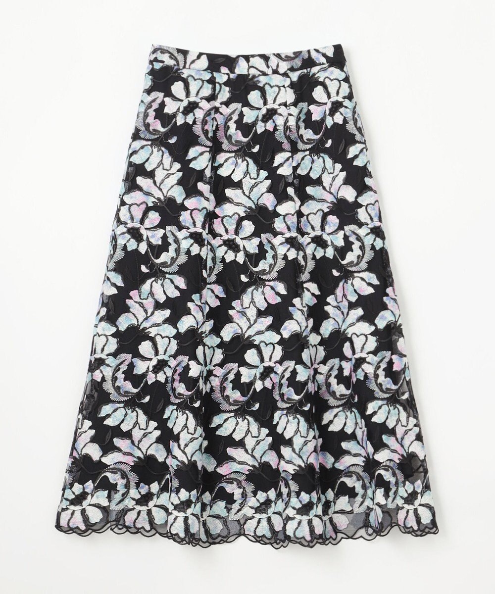 GRACE CONTINENTAL フラワー刺繍プリントスカート 
