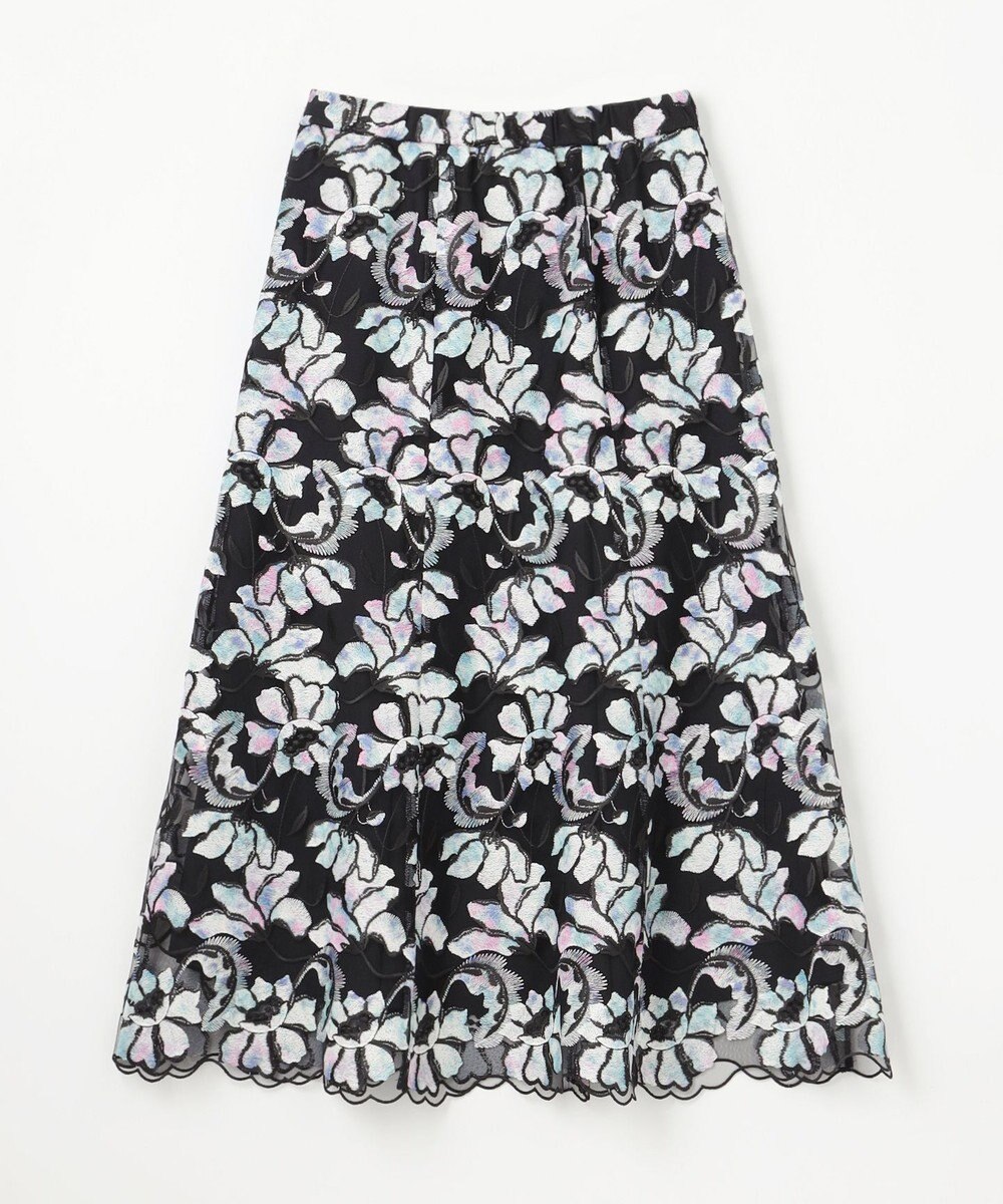 GRACE CONTINENTAL フラワー刺繍プリントスカート 