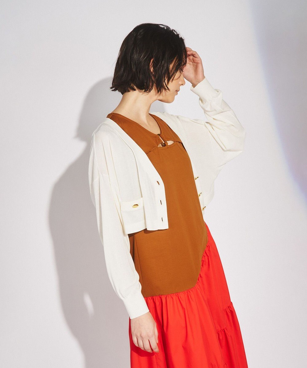 GRACE CONTINENTAL ショートルーズニットカーディガン