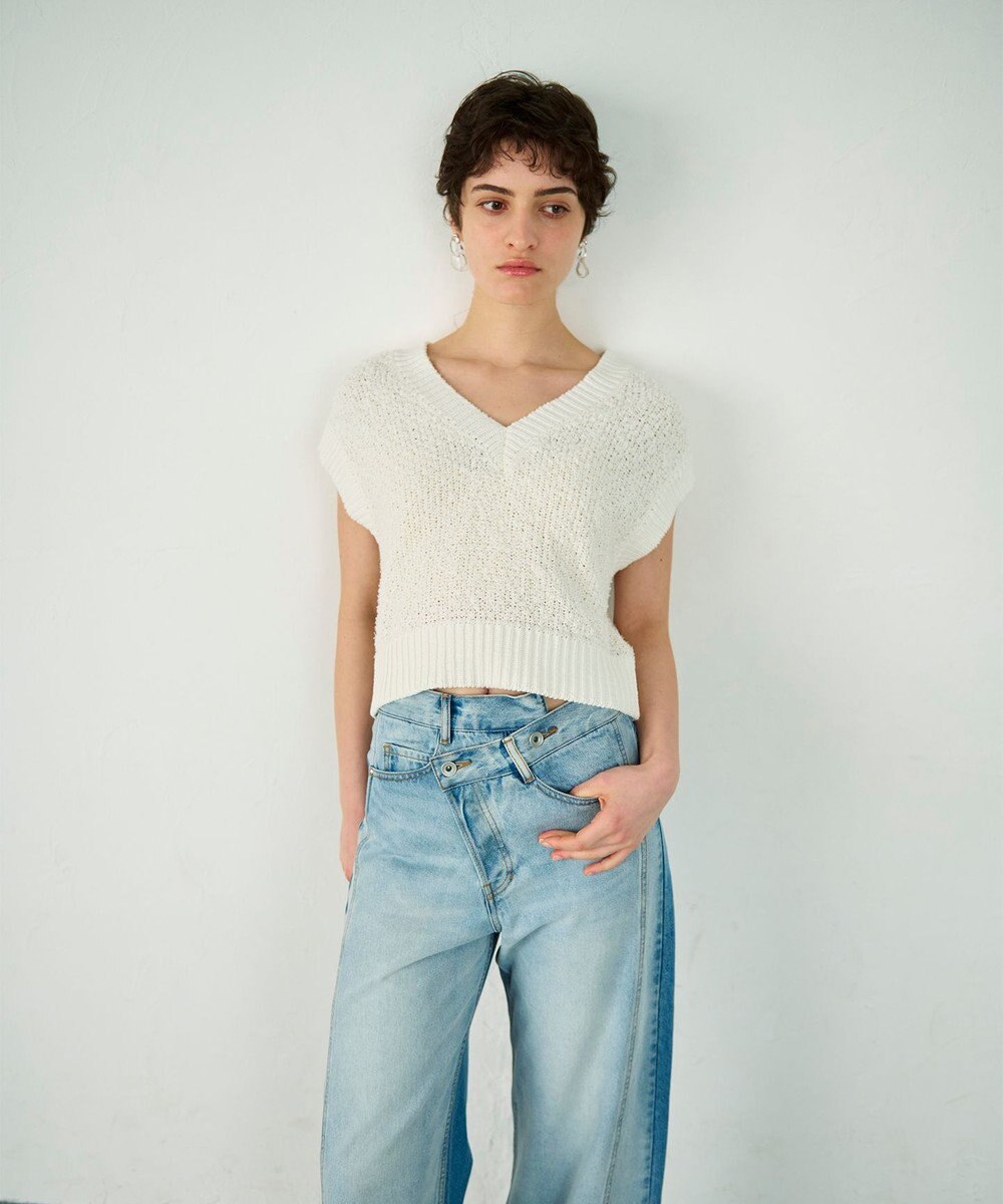 GRACE CONTINENTAL カノコショートニットトップ