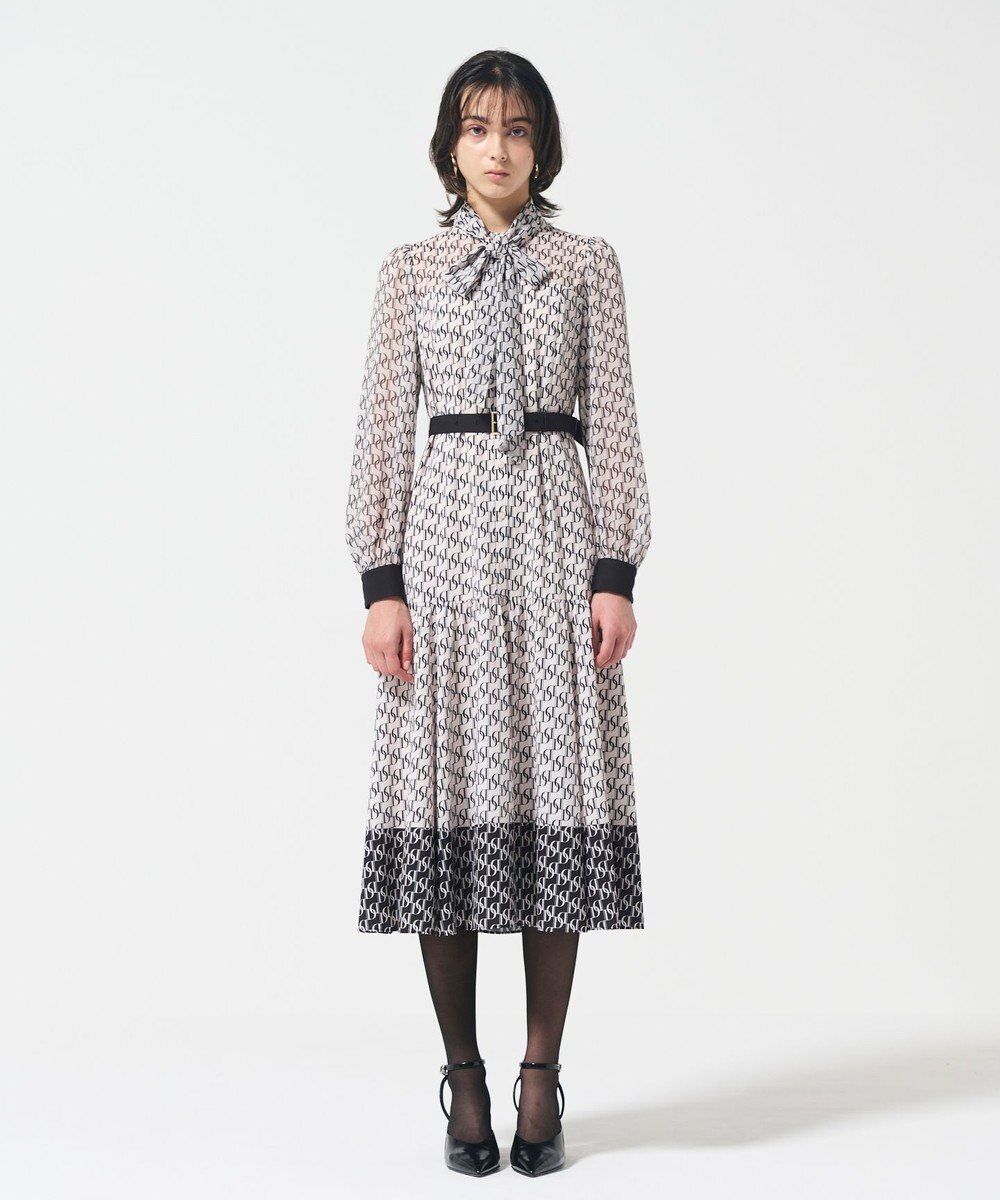 GRACE CONTINENTAL モノグラムプリントレイヤードワンピース