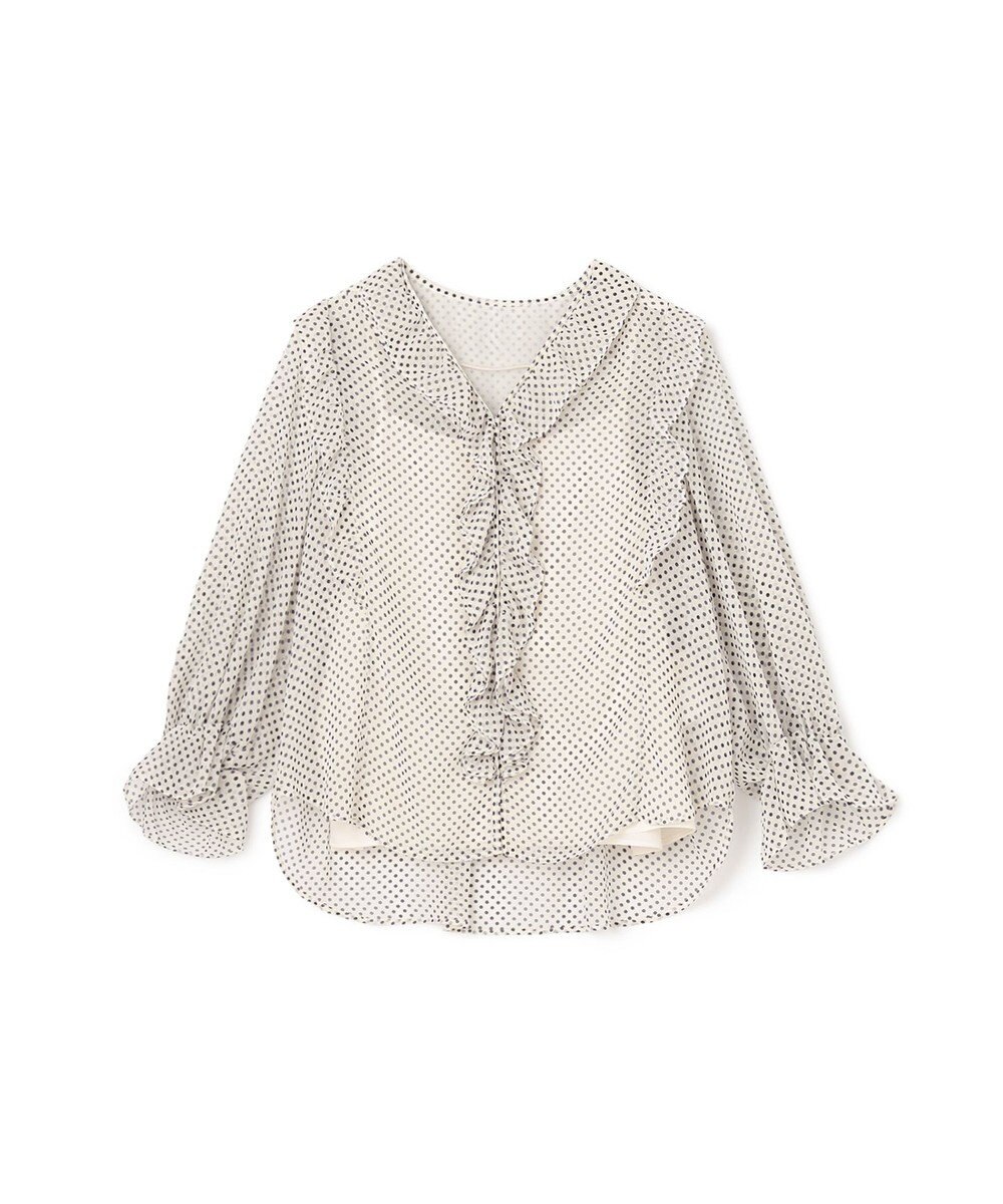GRACE CONTINENTAL ドットラッフルブラウス 