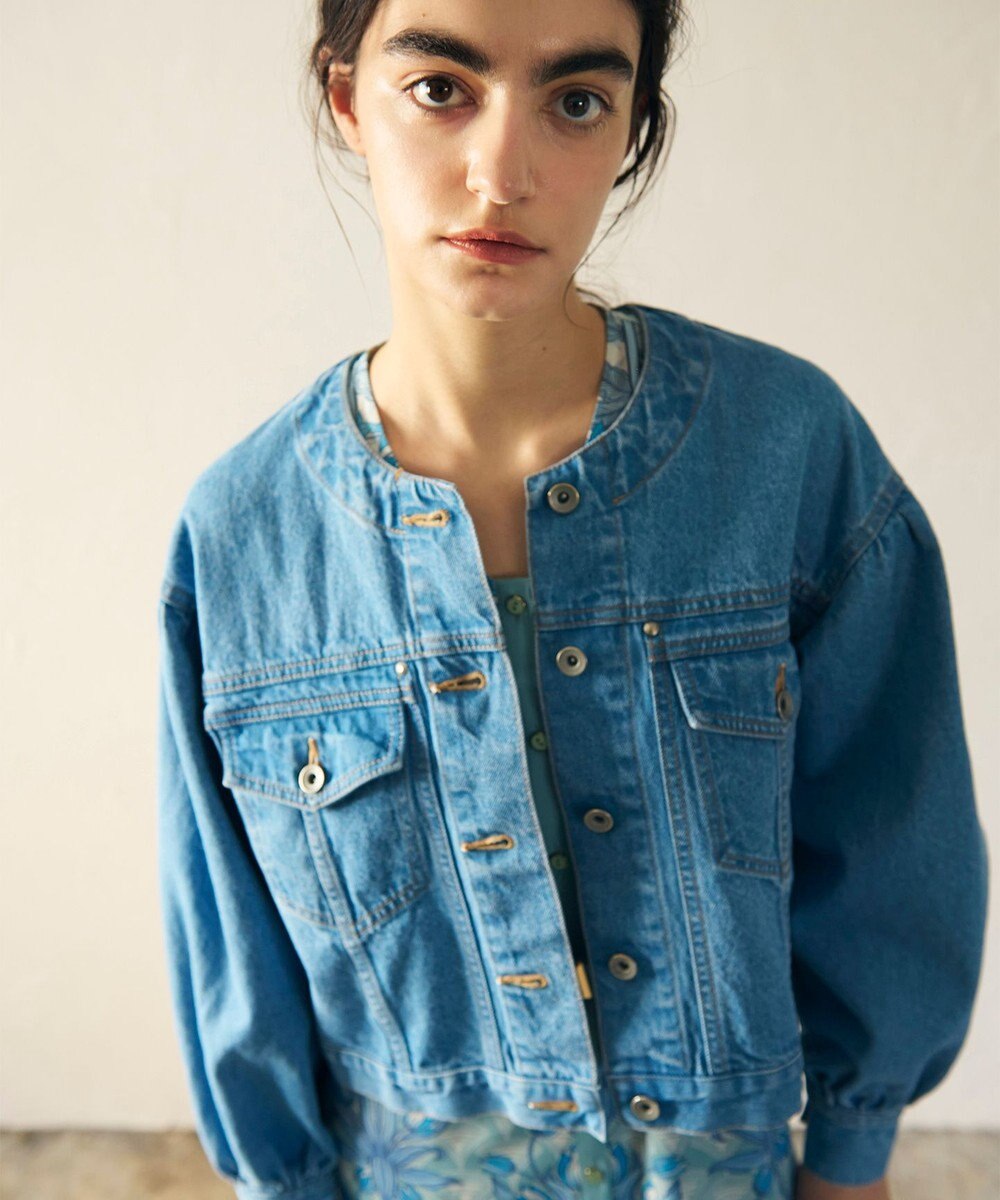 GRACE CONTINENTAL ノーカラーデニムジャケット 