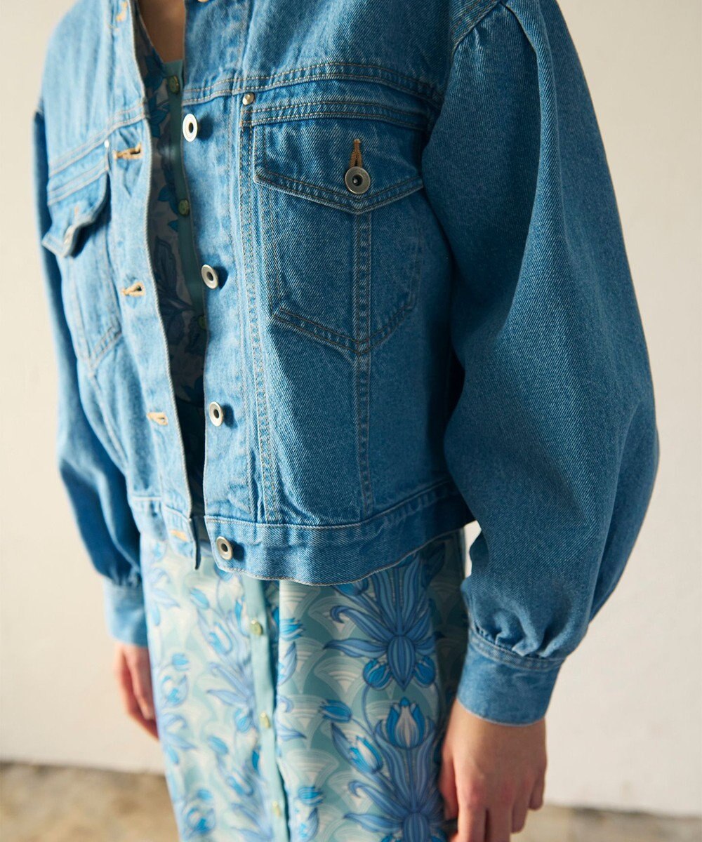 GRACE CONTINENTAL ノーカラーデニムジャケット 