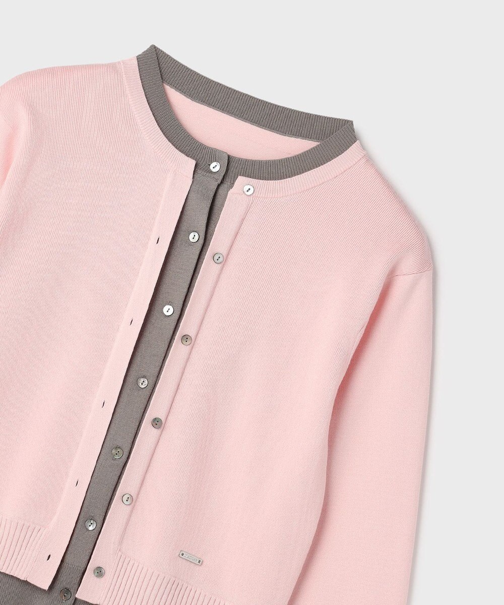 GRACE CONTINENTAL レイヤード風ニットカーディガン 