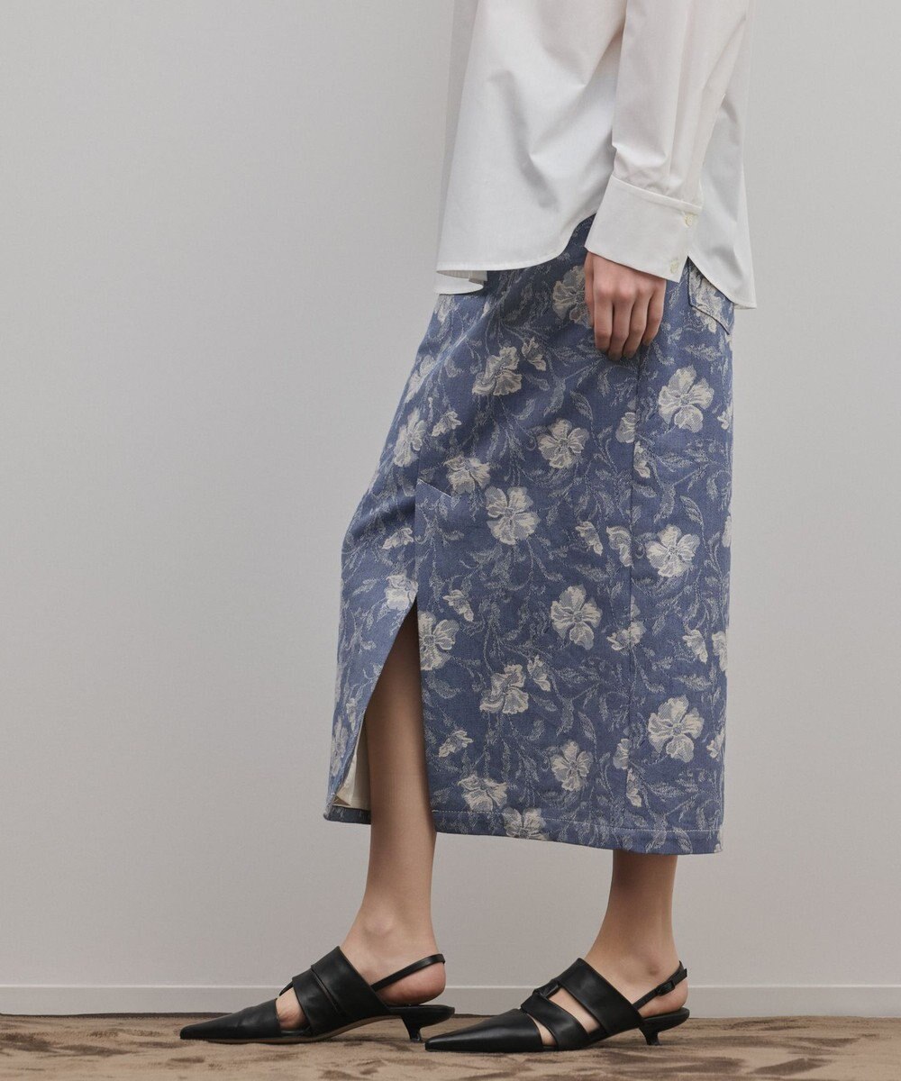 GRACE CONTINENTAL ボタニカルジャガードスカート 