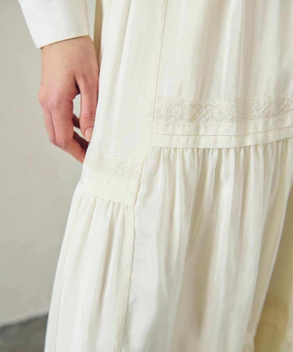 GRACE CONTINENTAL ギャザーレースロングスカート