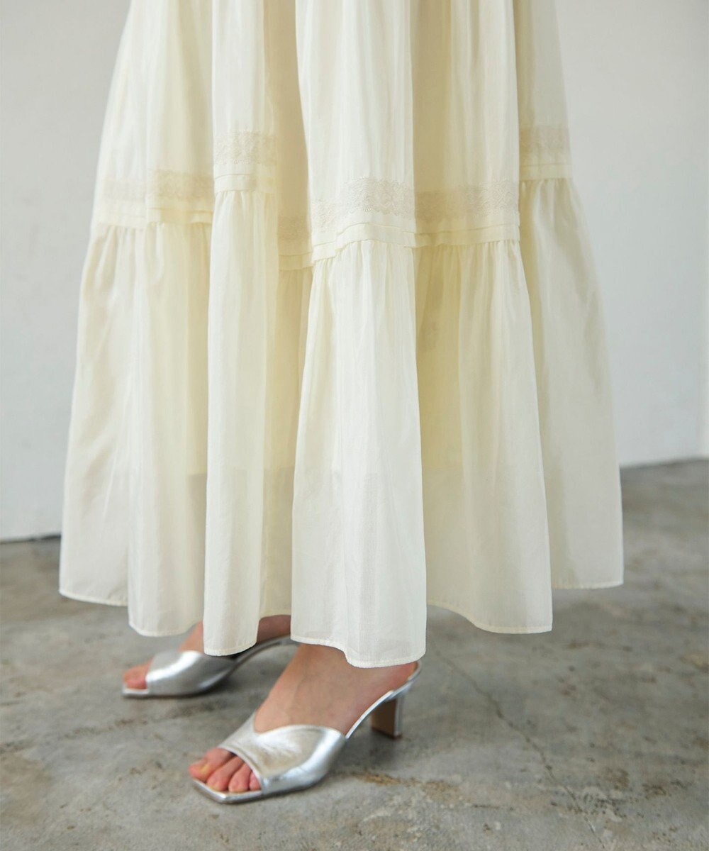 GRACE CONTINENTAL ギャザーレースロングスカート