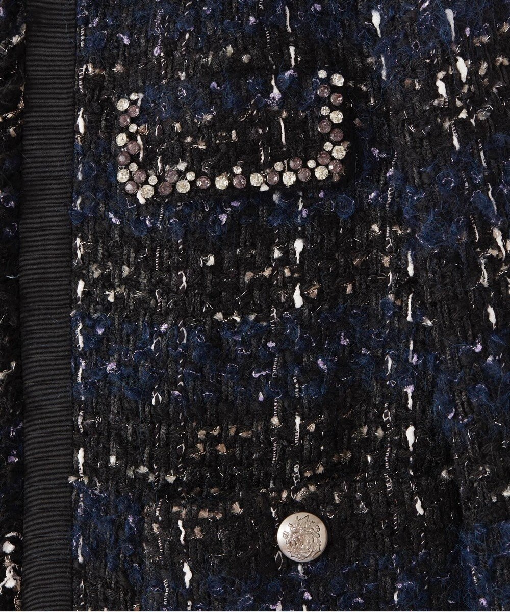 GRACE CONTINENTAL ビジューラインツイードジャケット 