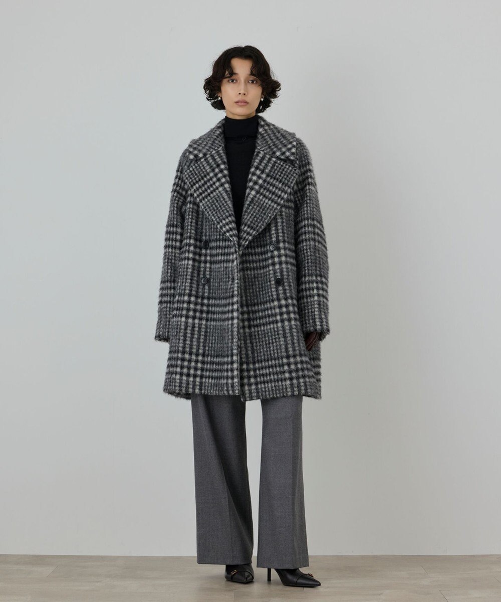 GRACE CONTINENTAL シャギーチェックコート 