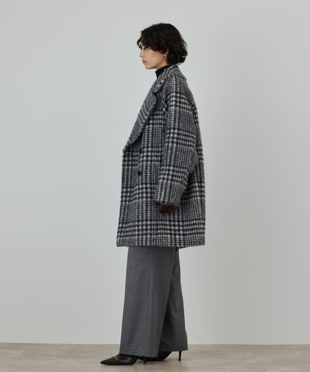 GRACE CONTINENTAL シャギーチェックコート 
