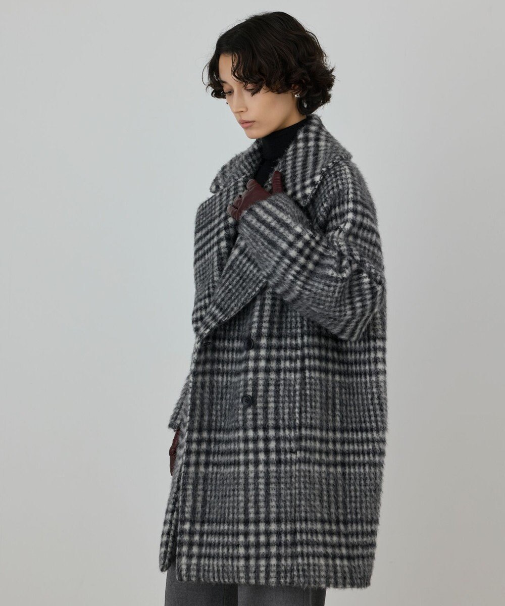 GRACE CONTINENTAL シャギーチェックコート 