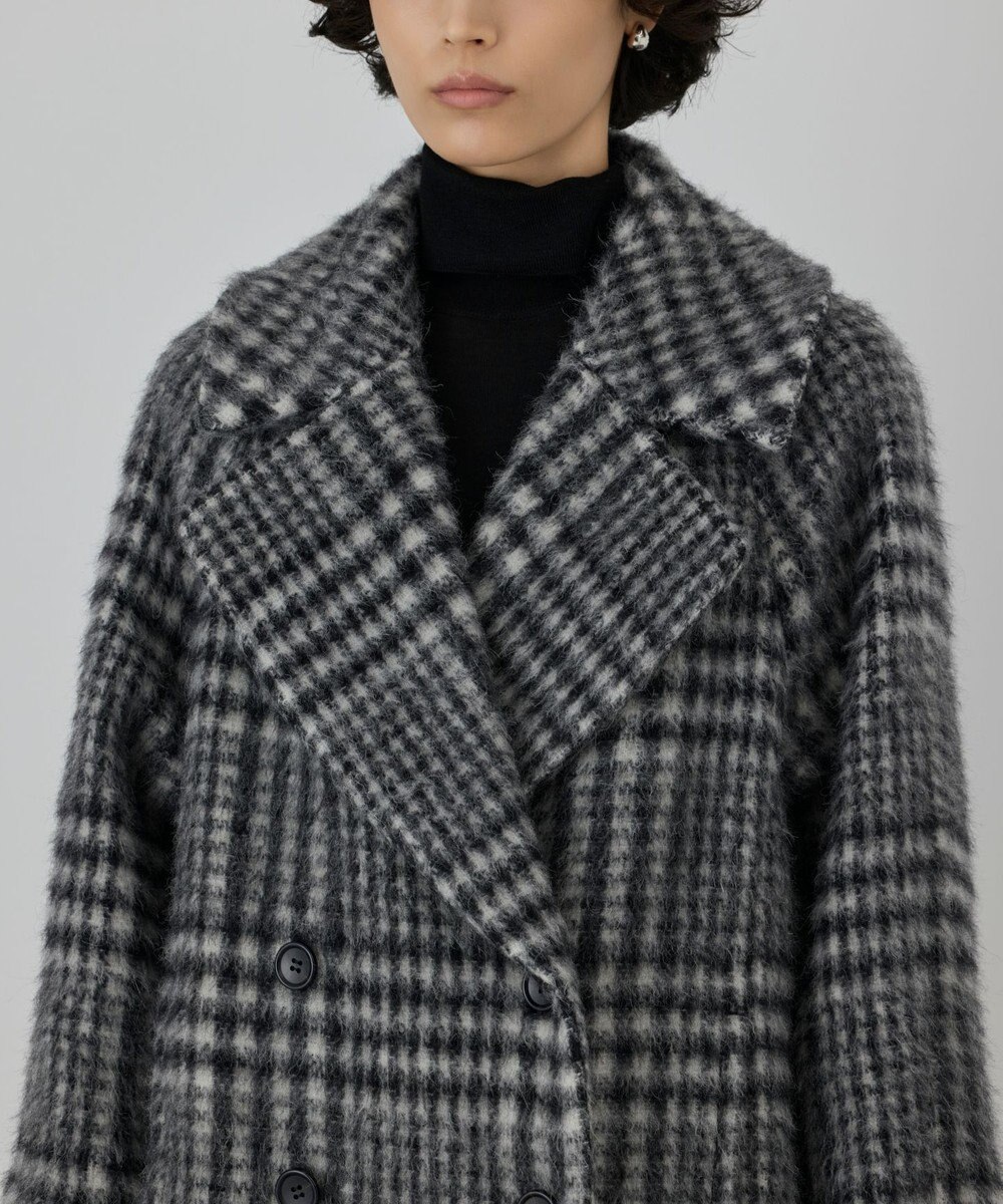 GRACE CONTINENTAL シャギーチェックコート 