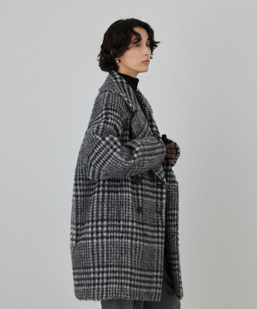 GRACE CONTINENTAL シャギーチェックコート 