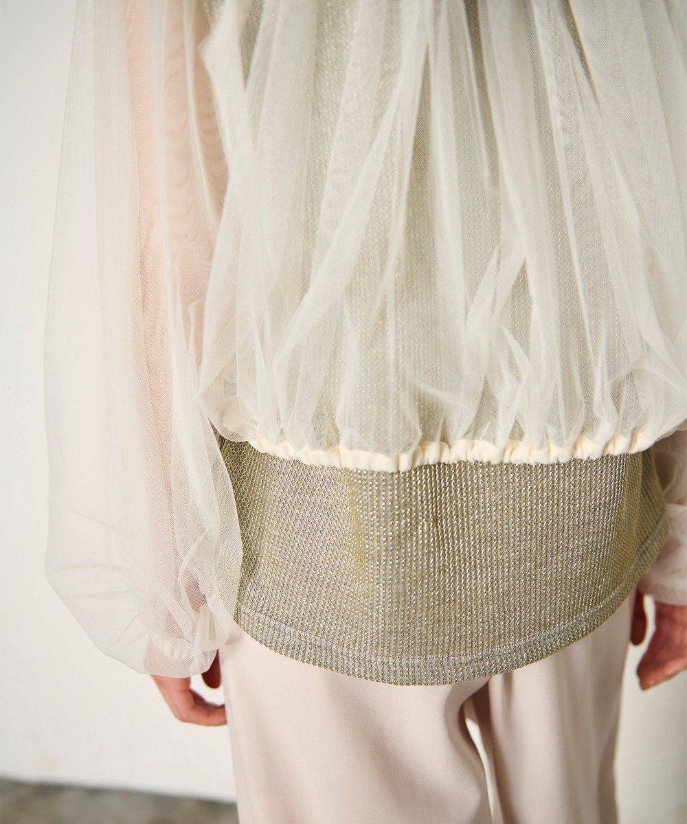 GRACE CONTINENTAL ギャザーチュールブルゾン 