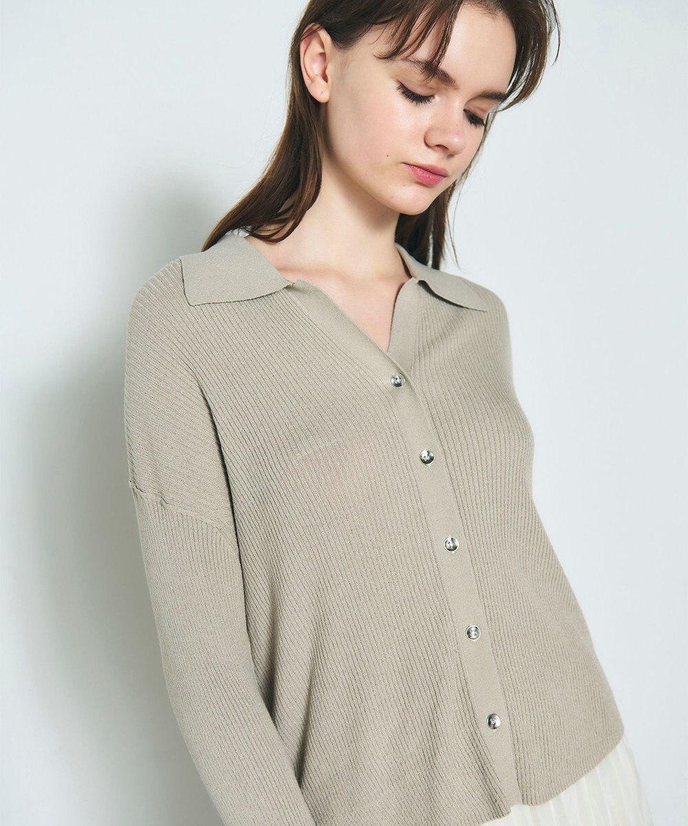 GRACE CONTINENTAL スラブリブシャツニットトップ 