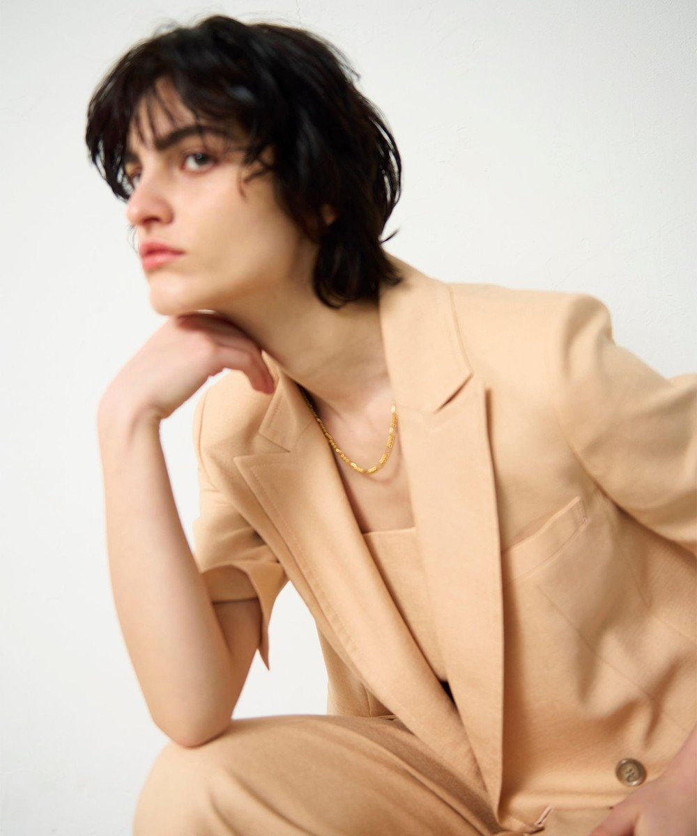 GRACE CONTINENTAL リネンタッチハーフスリーブジャケット