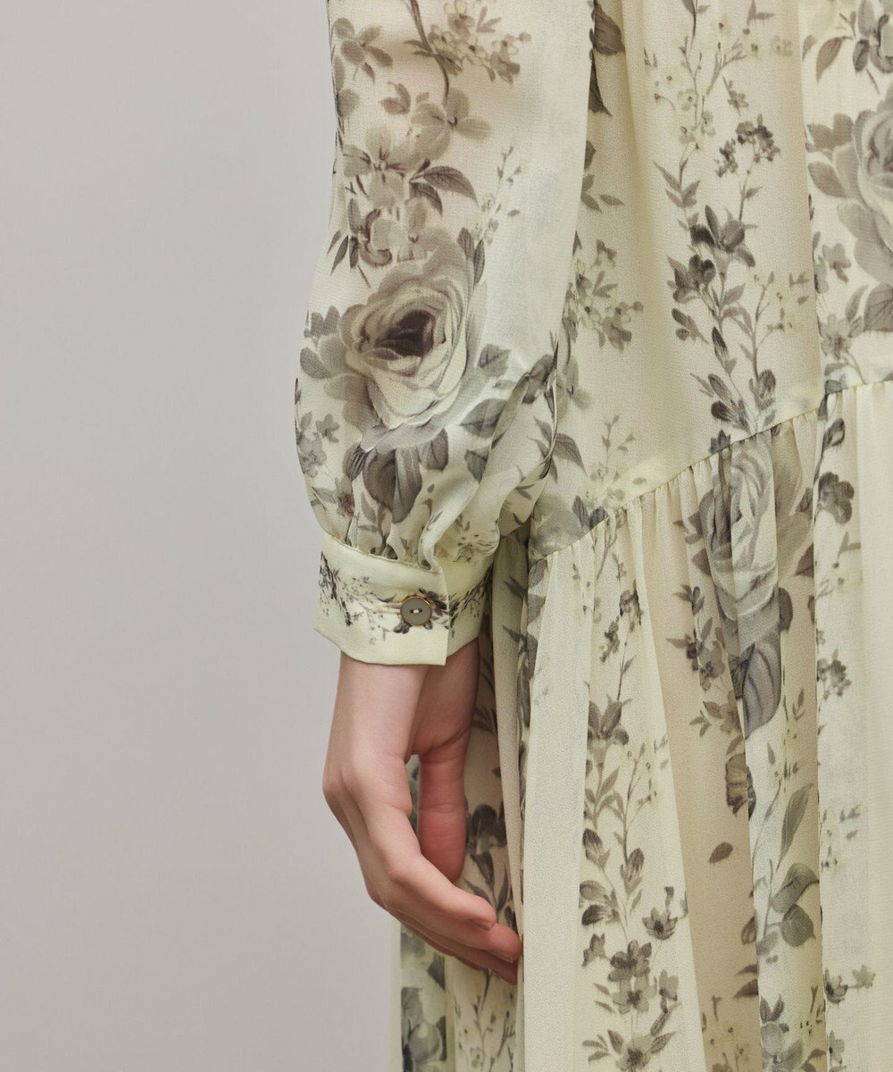 GRACE CONTINENTAL フラワープリントティアードワンピース 