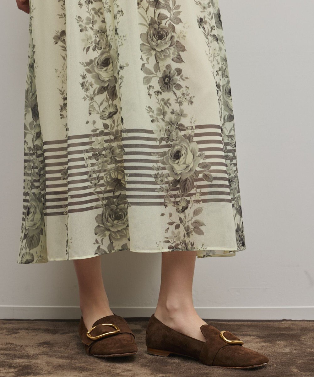 GRACE CONTINENTAL フラワープリントティアードワンピース 